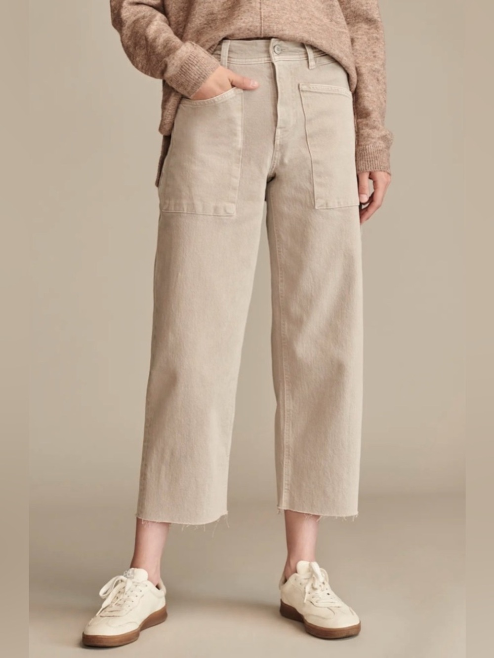 Lucky Brand Jeans Womens 2/26 High Rise Wide Leg Legend Crop Patch Pocket 26x26